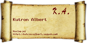 Kutron Albert névjegykártya