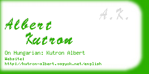 albert kutron business card